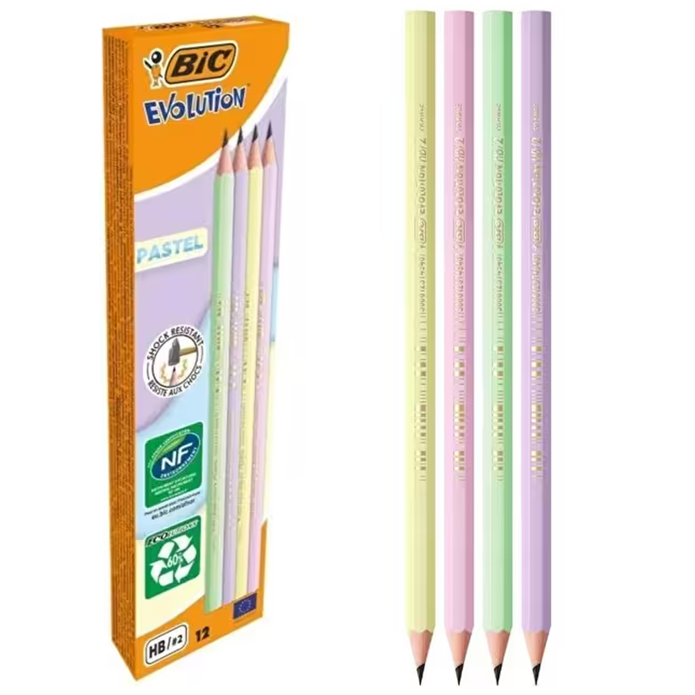 Bic Kurşun Kalem Evol Pastel  12 Lİ 518307
